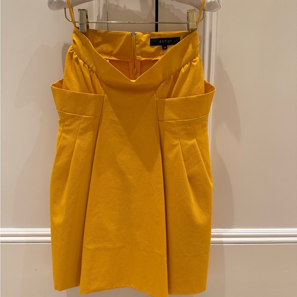 Gucci Gold Sheath Cocktail Dress with Cowl Neck